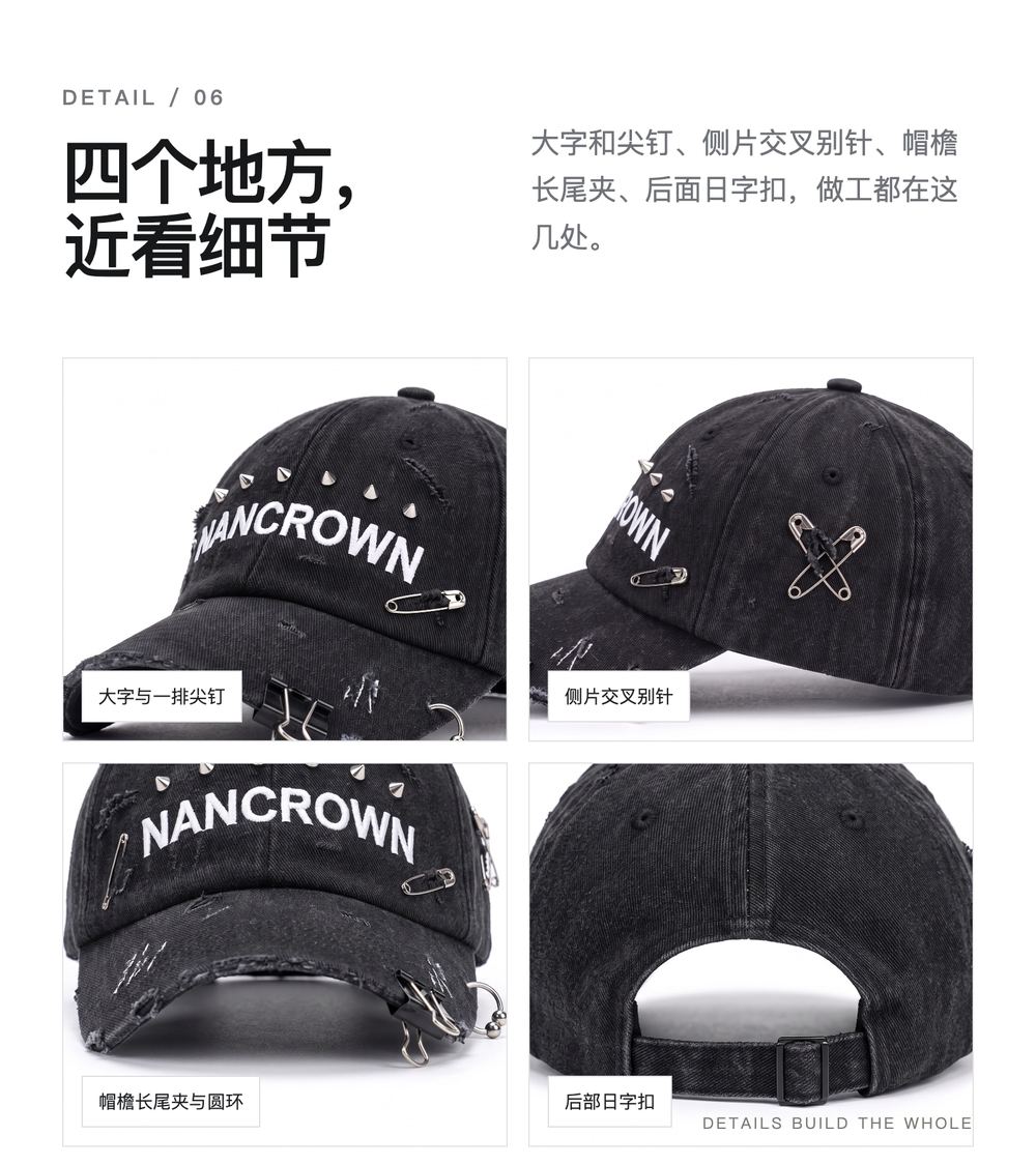 B0040 破洞穿孔水洗牛仔老爹帽 详情图 6