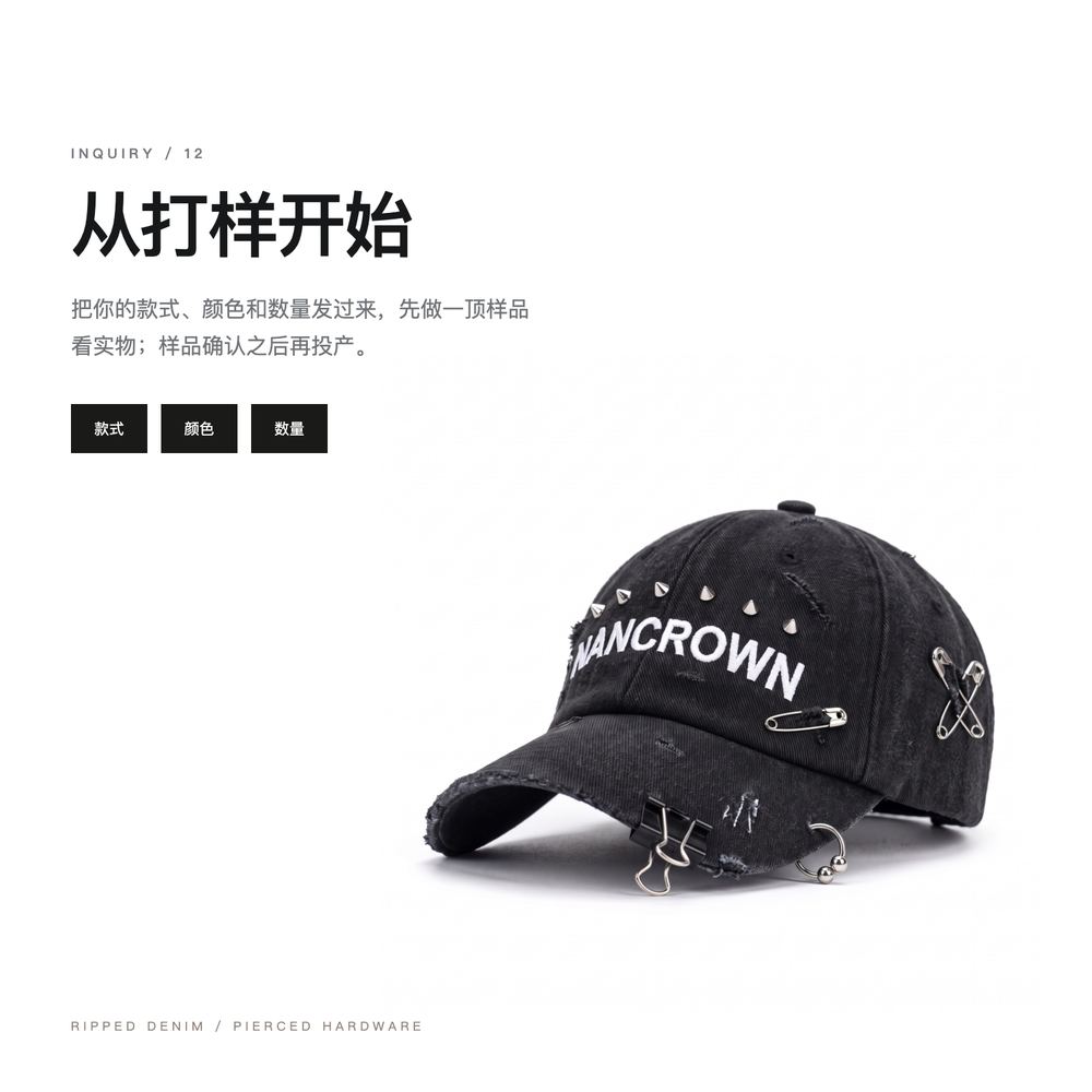 B0040 破洞穿孔水洗牛仔老爹帽 详情图 11