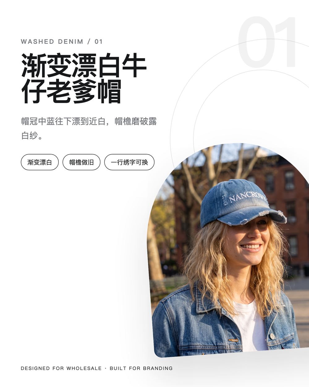 B0045 渐变漂白牛仔老爹帽 详情图 1