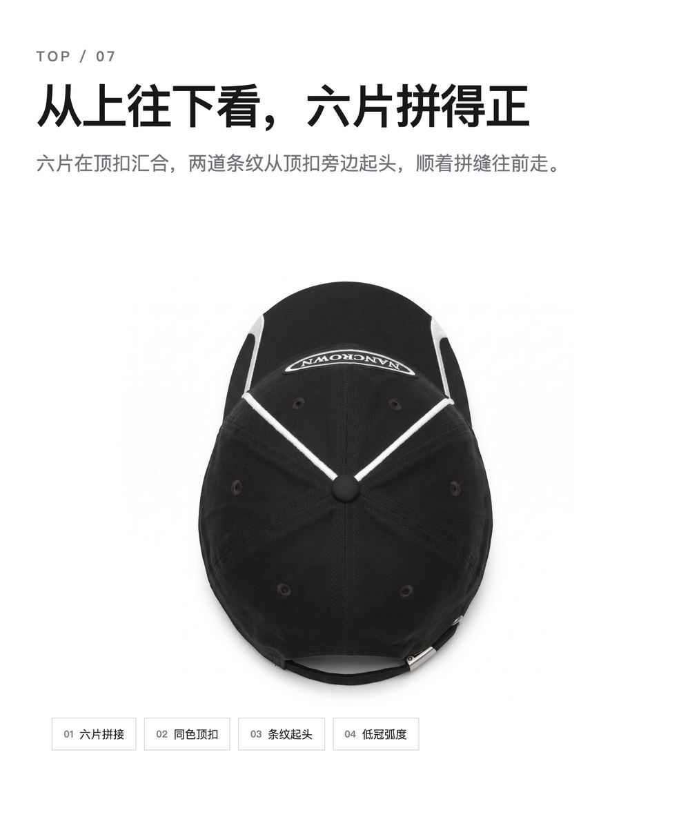 B0046 白条纹跨檐软顶棒球帽 详情图 7