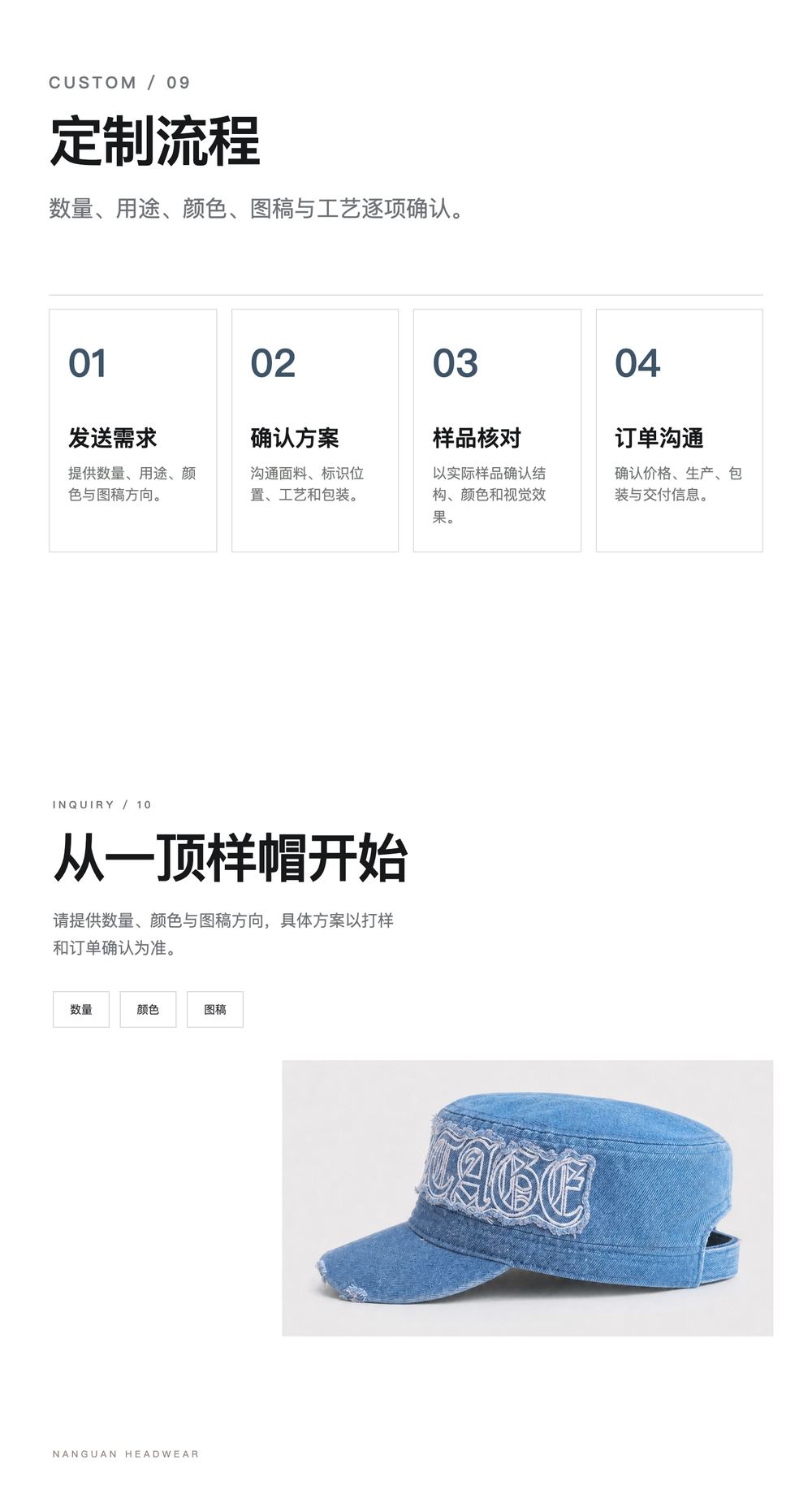 J0004 牛仔平顶军帽 详情图 7