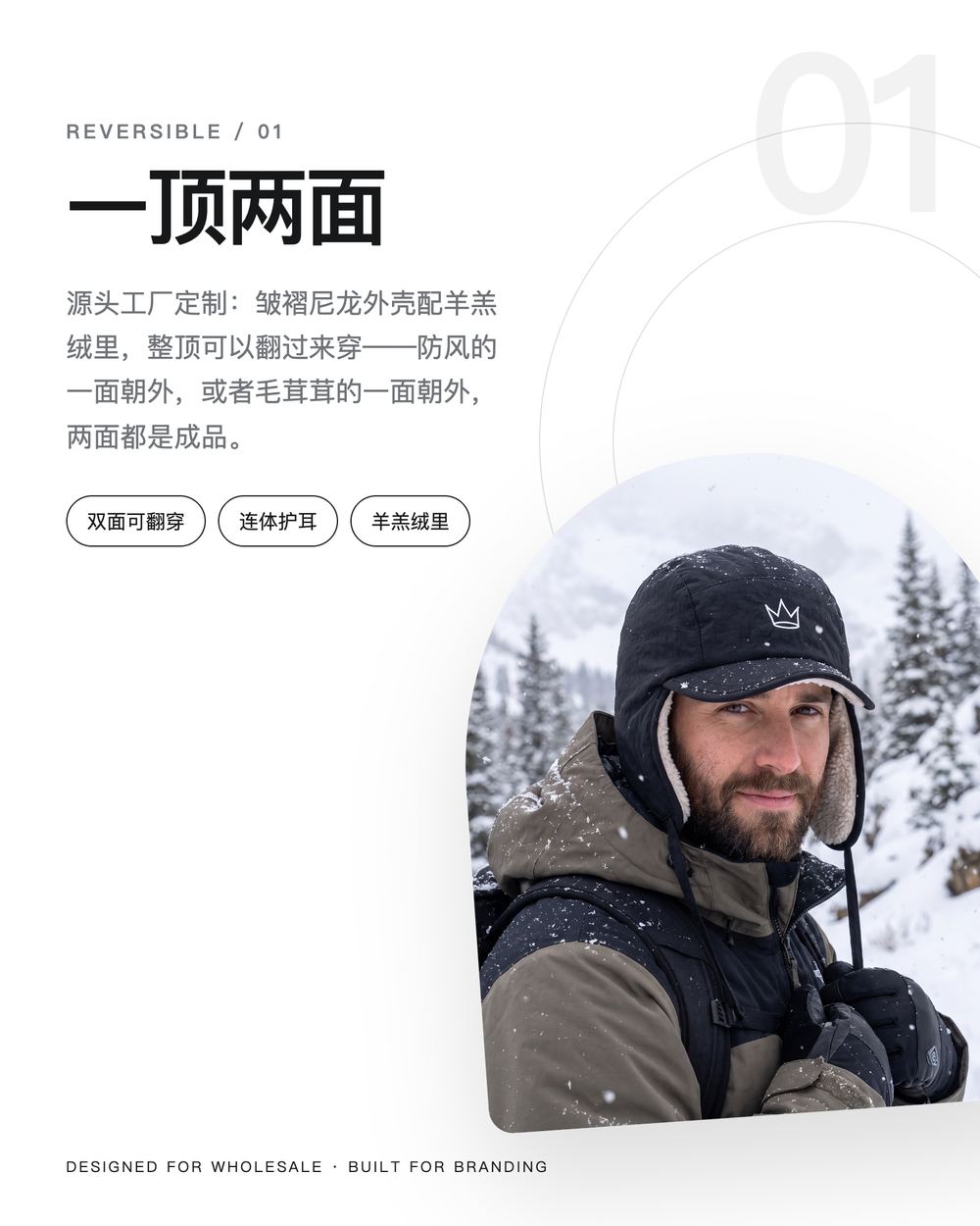 LF0033 双面抓绒雷锋帽 详情图 1