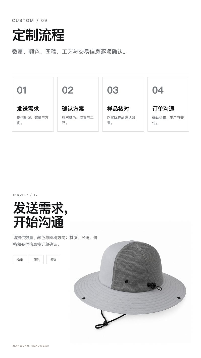 Y0001 雾岩灰宽檐帽 详情图 7